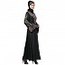 A-line party wear abaya with Resham embroidery work- Green